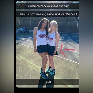 COPY - lululemon pace rival mid rise skirt navy sz8